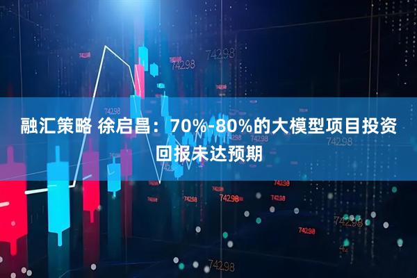 融汇策略 徐启昌：70%-80%的大模型项目投资回报未达预期